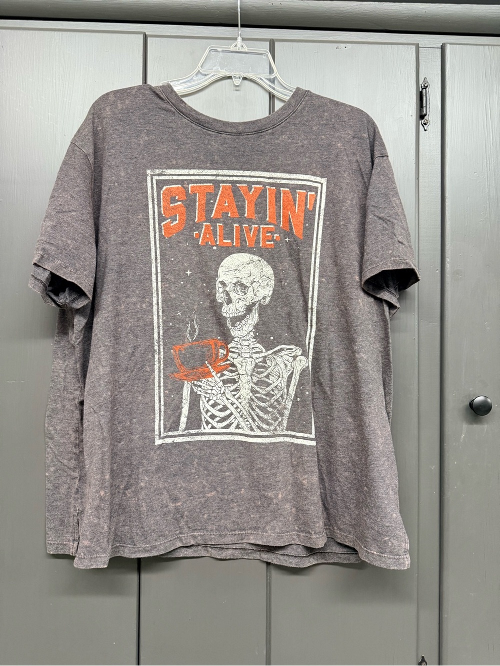 Maurices Charcoal Gray 'Stayin' Alive' Graphic Tee